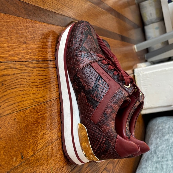 Michael Kors Burgundy and Gold Women's Sneakers - Picture 5 of 6